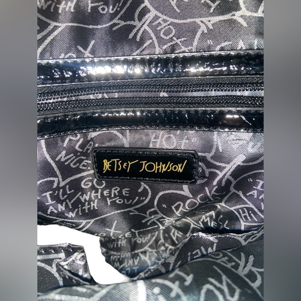 Betsey Johnson Black and gold sequined leopard print tote bag. - Picture 10 of 12